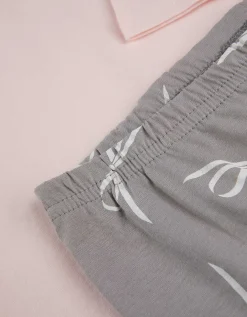 Pyjamaset bestaande uit shirt met lange mouwen en broek - Print - brons