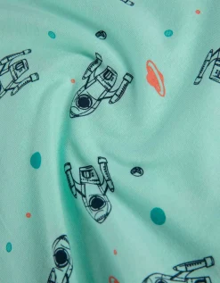 Pyjamaset bestaande uit shirt met lange mouwen en broek - Motiefmix - turkoois