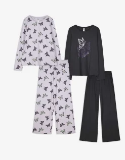 Pyjamaset bestaande uit shirt met lange mouwen en broek - Set van 2 - brons