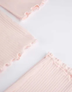 Pyjamaset bestaande uit shirt met lange mouwen en broek - Geschulpte zoom - roze