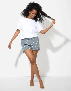 Pyjamashort - Print all-over - blauw