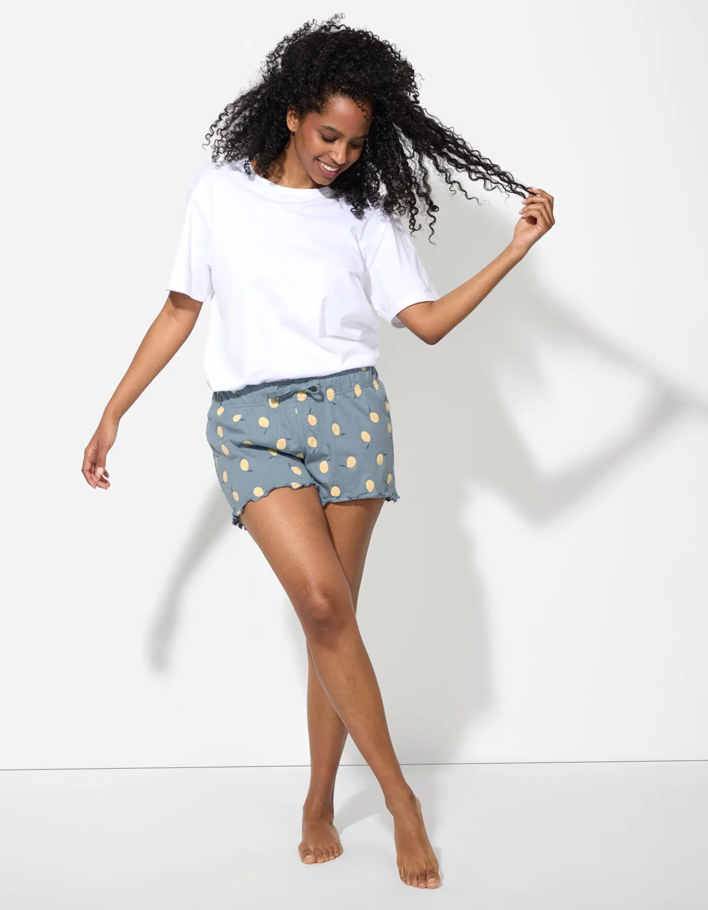 Pyjamashort - Print all-over - blauw