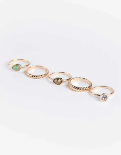 Ring - Set van 5 - goud