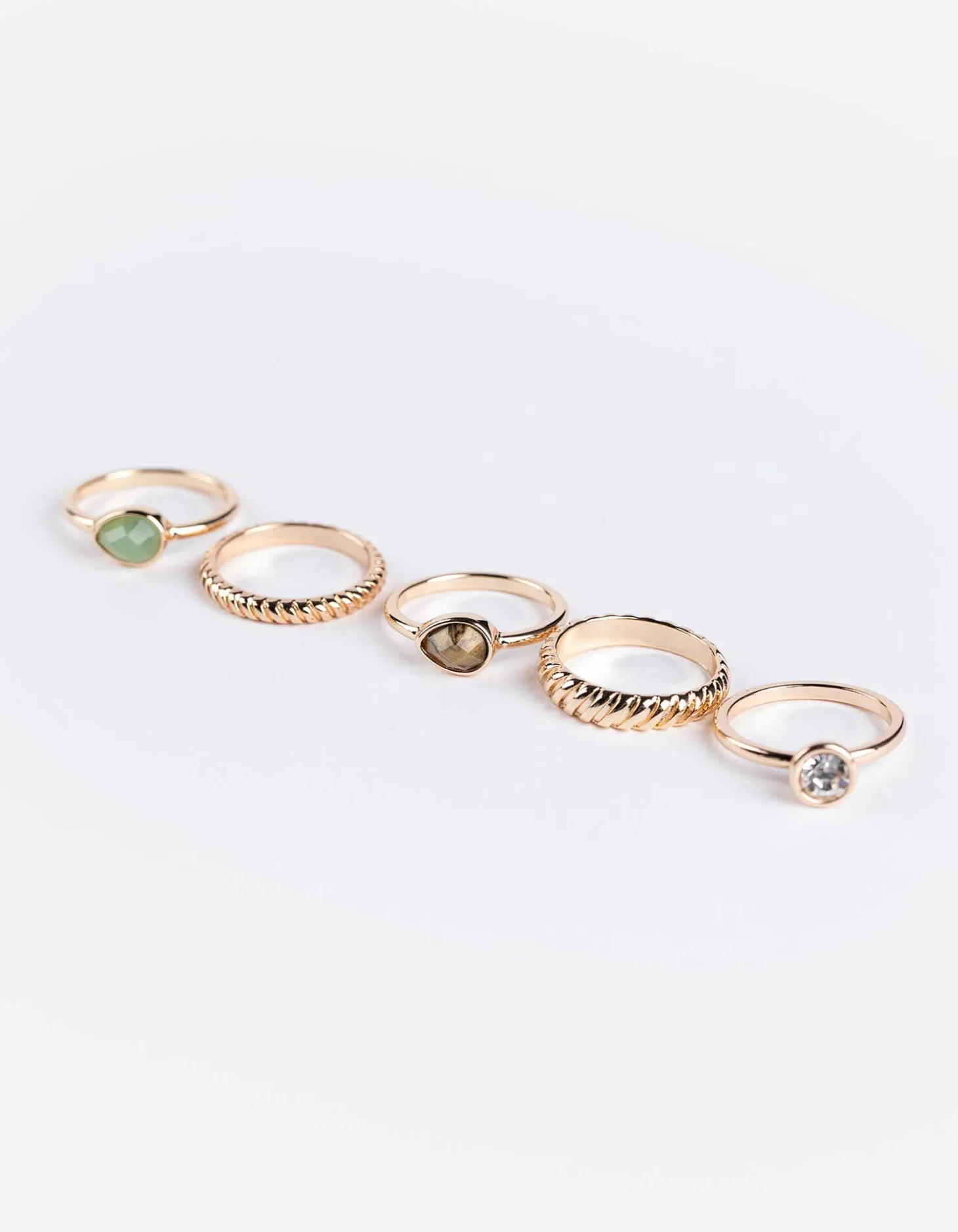 Ring - Set van 5 - goud