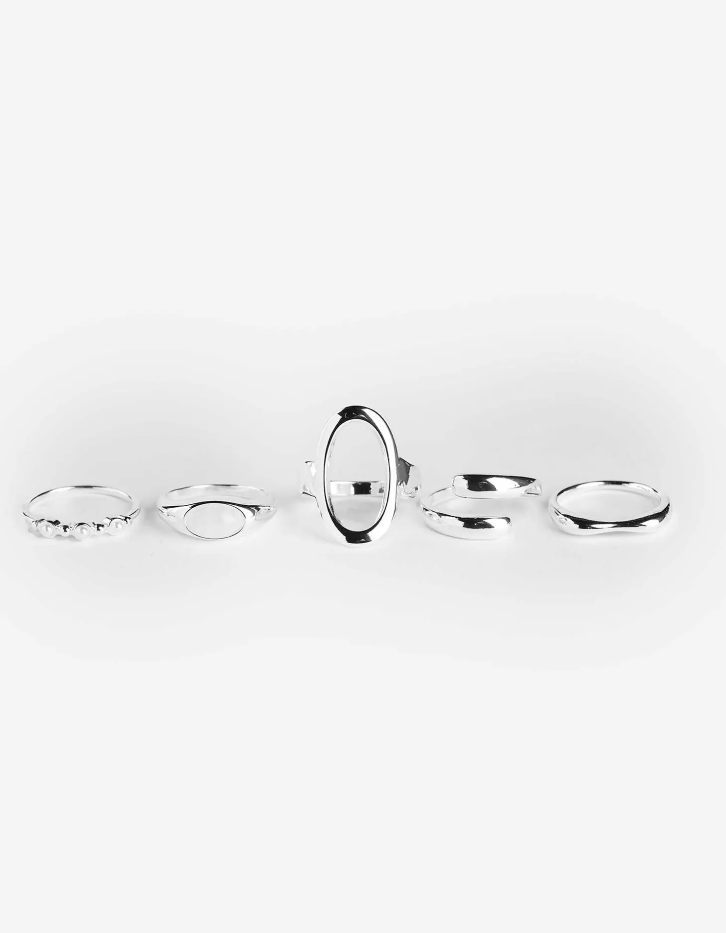 Ring - Set van 5 - zilver