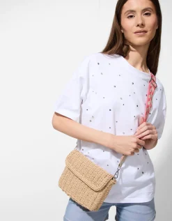 Schoudertas - patroon - beige