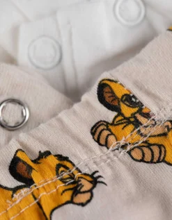 Set bestaande uit T-shirt, broek en slabbetje - The Lion King - wit