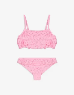 Set van bikinitop en bikinibroekje - Effen - roze