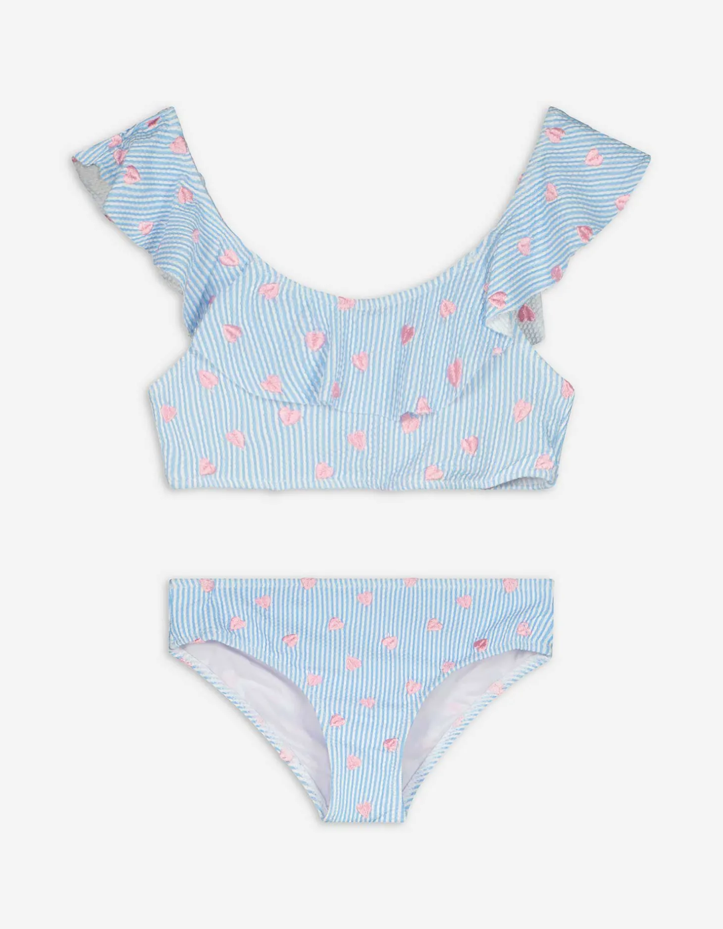 Set van bikinitop en bikinibroekje - Borduursels - wit
