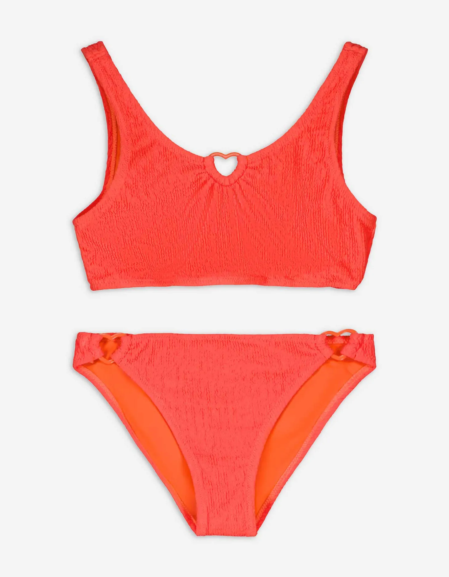 Set van bikinitop en bikinibroekje - Geribde structuur - oranje