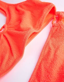 Set van bikinitop en bikinibroekje - Geribde structuur - oranje