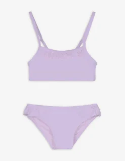 Set van bikinitop en bikinibroekje - Volants - lila