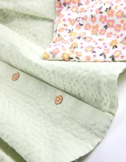 Set van jurk en leggings - Seersucker - lichtgroen