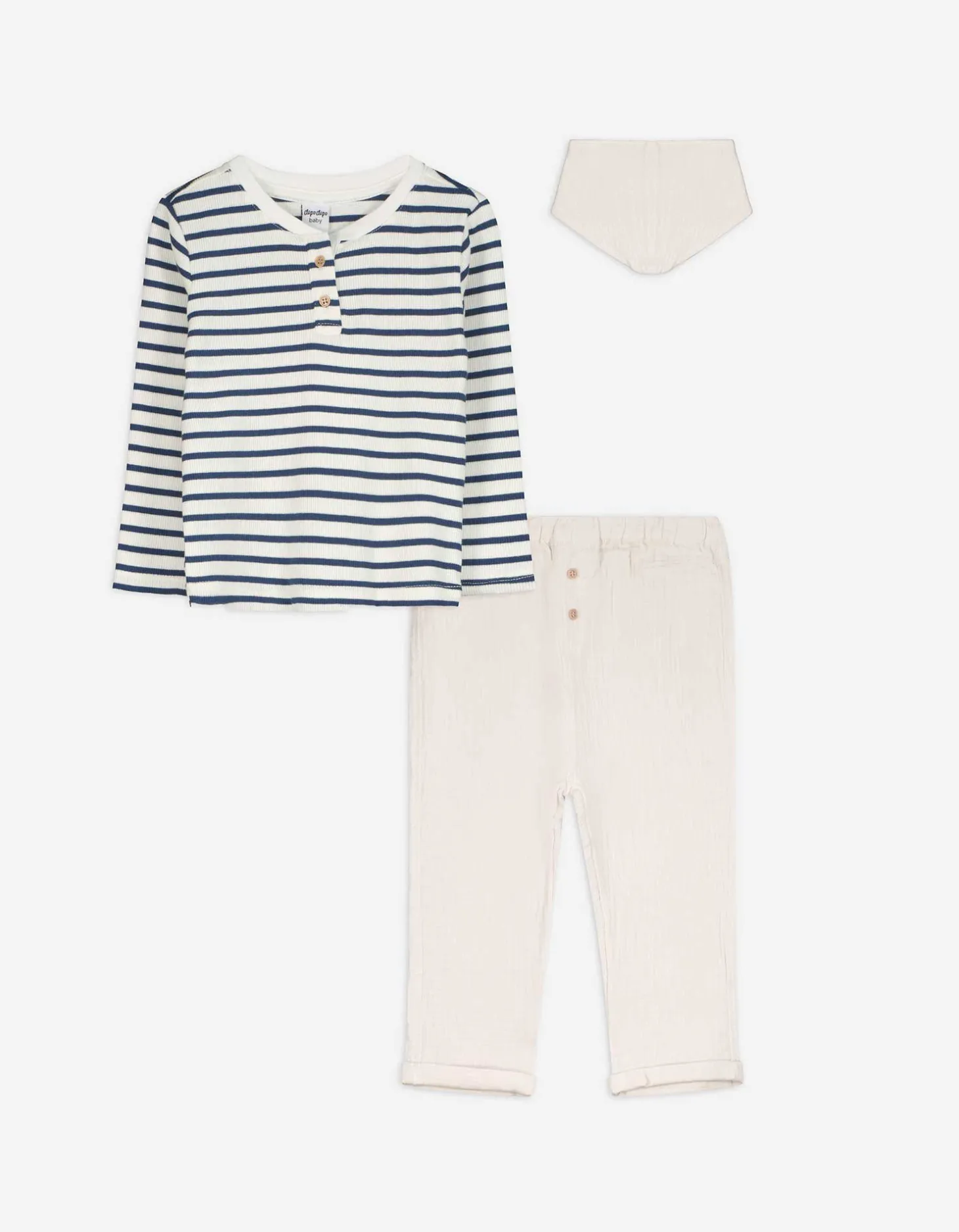 Set van longsleeve en broek - Mousseline - wit