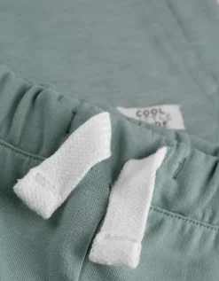 Set van shirt en broek - Effen - turkoois