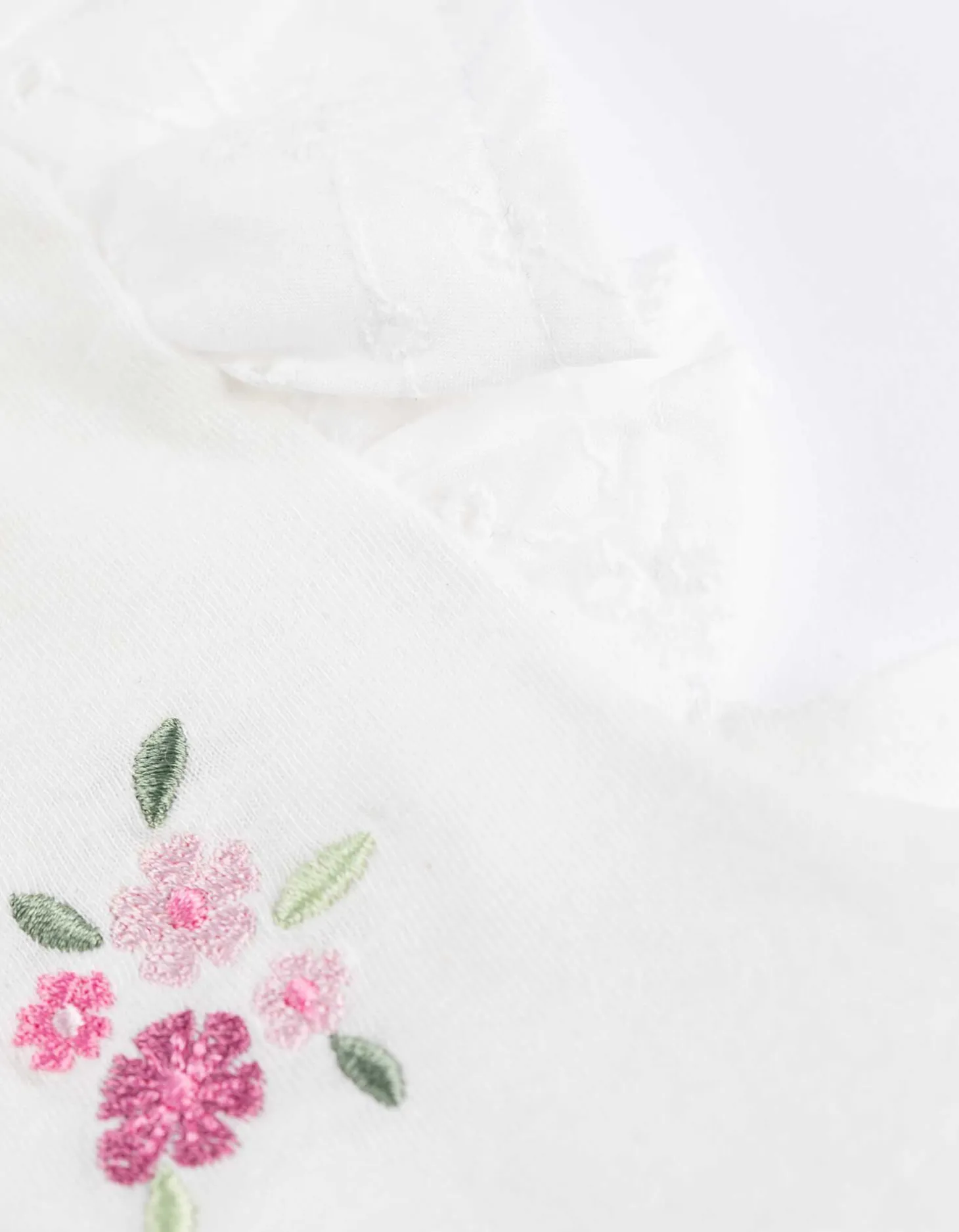 Set van shirt en broek - Wafelstructuur - wit