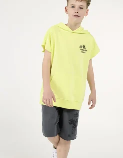Set van shirt en shorts - Print op rug - lichtgeel