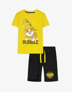 Set van shirt en shorts - Paw Patrol - geel
