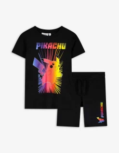 Set van shirt en shorts - Pikachu - zwart