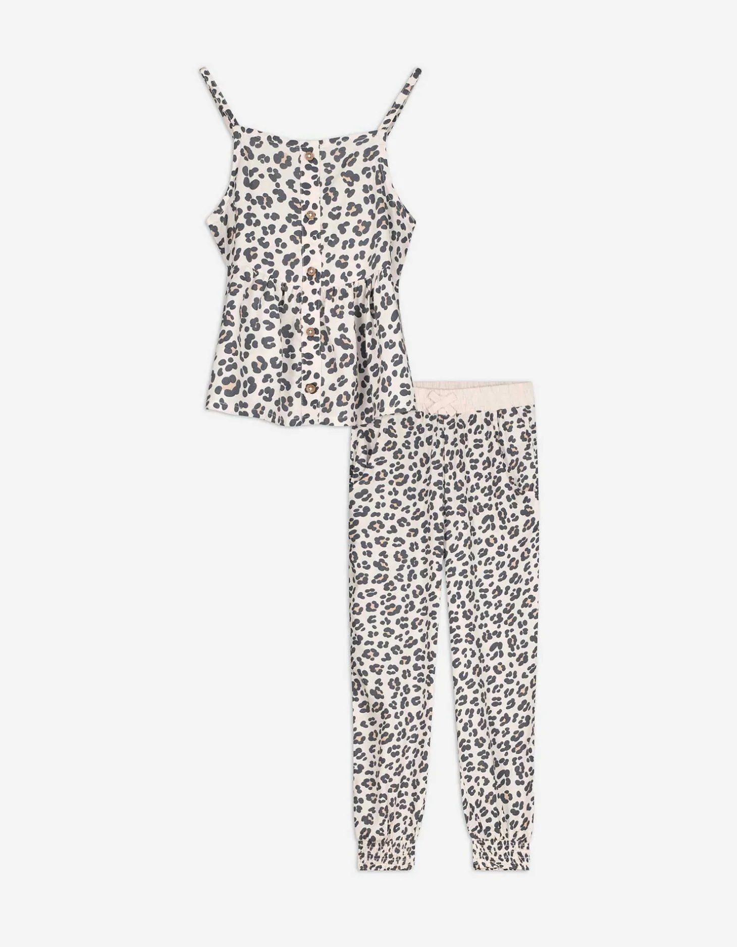 Set van top en broek - Dierenprint - beige