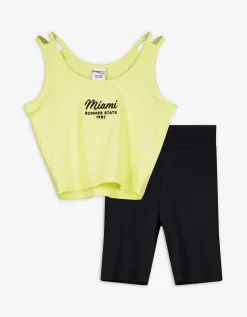 Set van top en broek - Geribd - lichtgroen