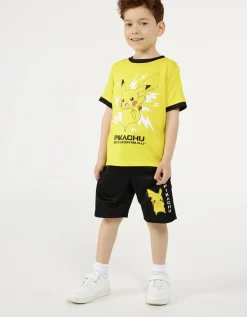 Set van t-shirt en broek - Pok&eacute;mon - geel