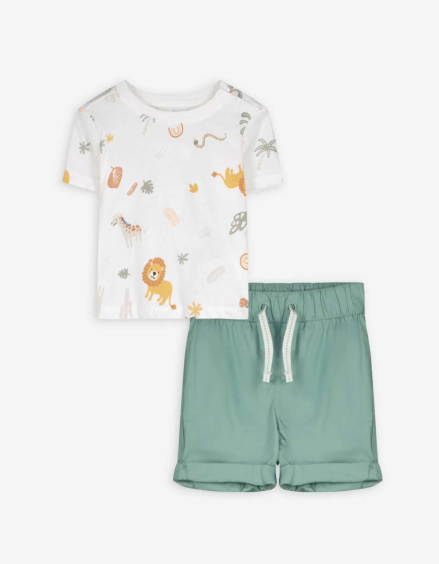 Set van T-shirt en broek - Print all-over - wit