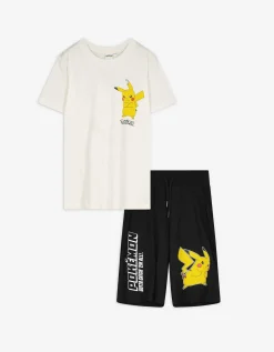 Set van T-shirt en shorts - Pokémon - wit