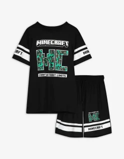 Set van T-shirt en shorts - Minecraft - zwart