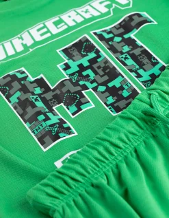 Set van T-shirt en shorts - Minecraft - groen