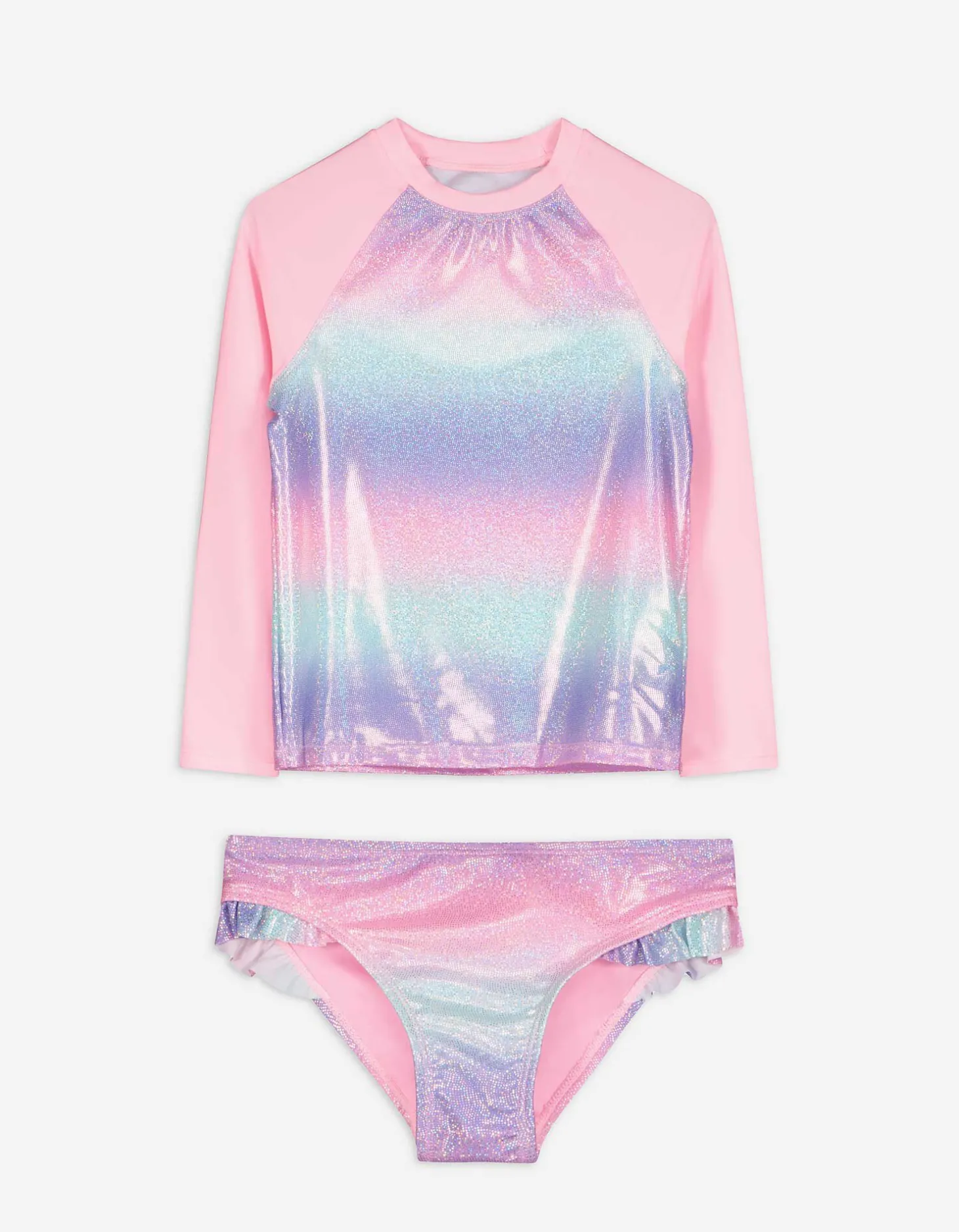 Set van UV-shirt en UV-broek - Kleurverloop - roze
