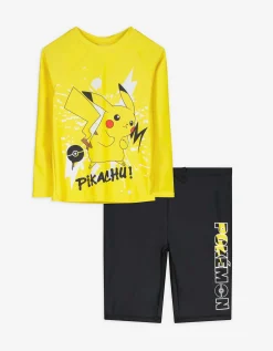 Set van UV-shirt en UV-broek - Pokémon - geel