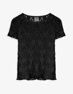 Shirt - Broderie - zwart