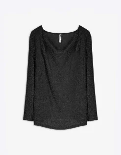 Shirt - Elastische randen - zwart
