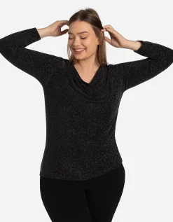 Shirt - Elastische randen - zwart