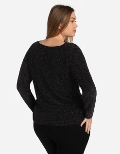 Shirt - Elastische randen - zwart