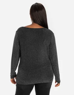 Shirt - Elastische randen - zwart