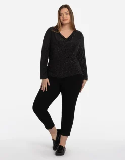Shirt - Elastische randen - zwart