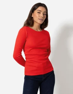 Shirt - Geribde structuur - rood