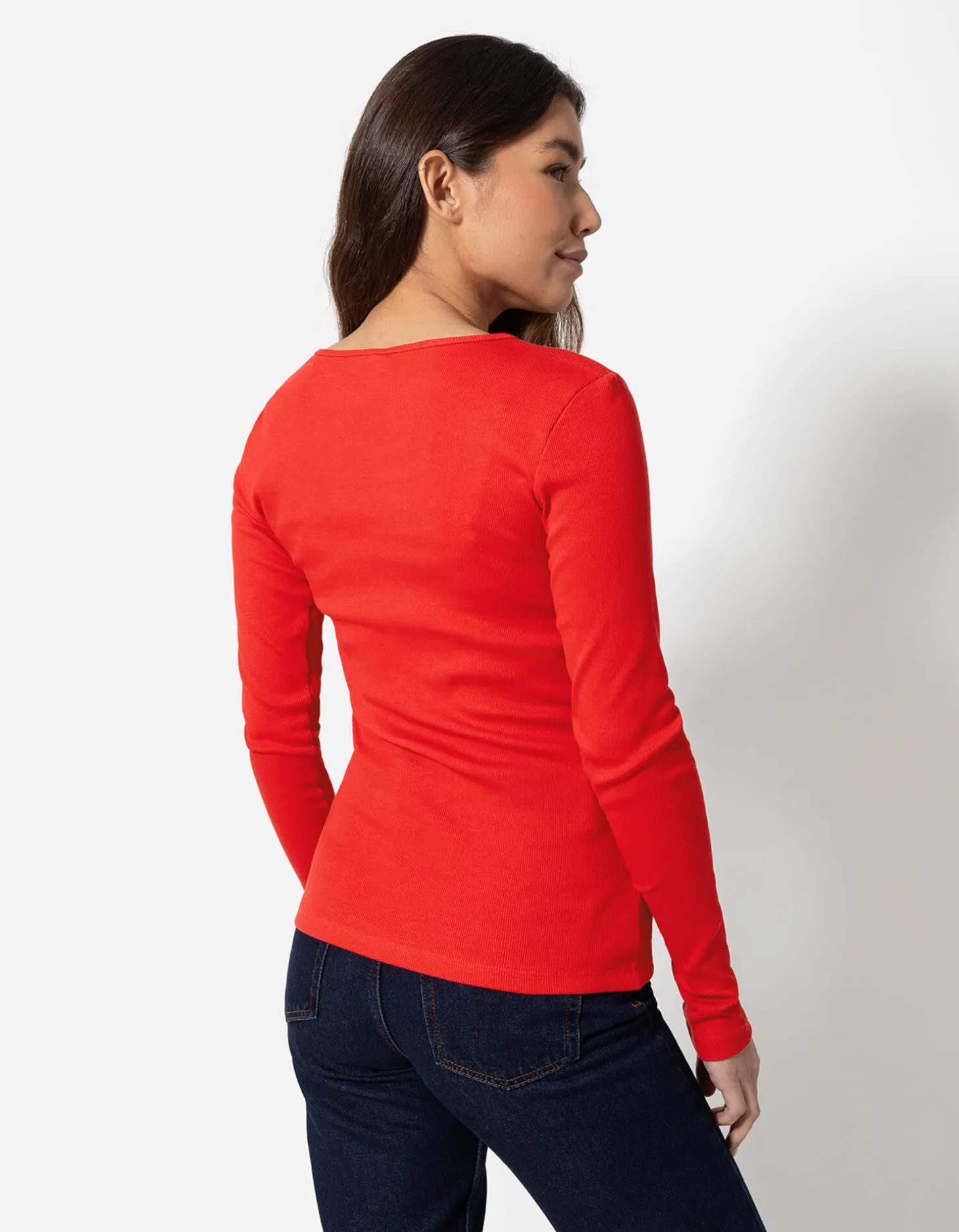 Shirt - Geribde structuur - rood