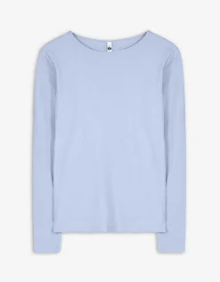 Shirt - Geribde structuur - lichtblauw