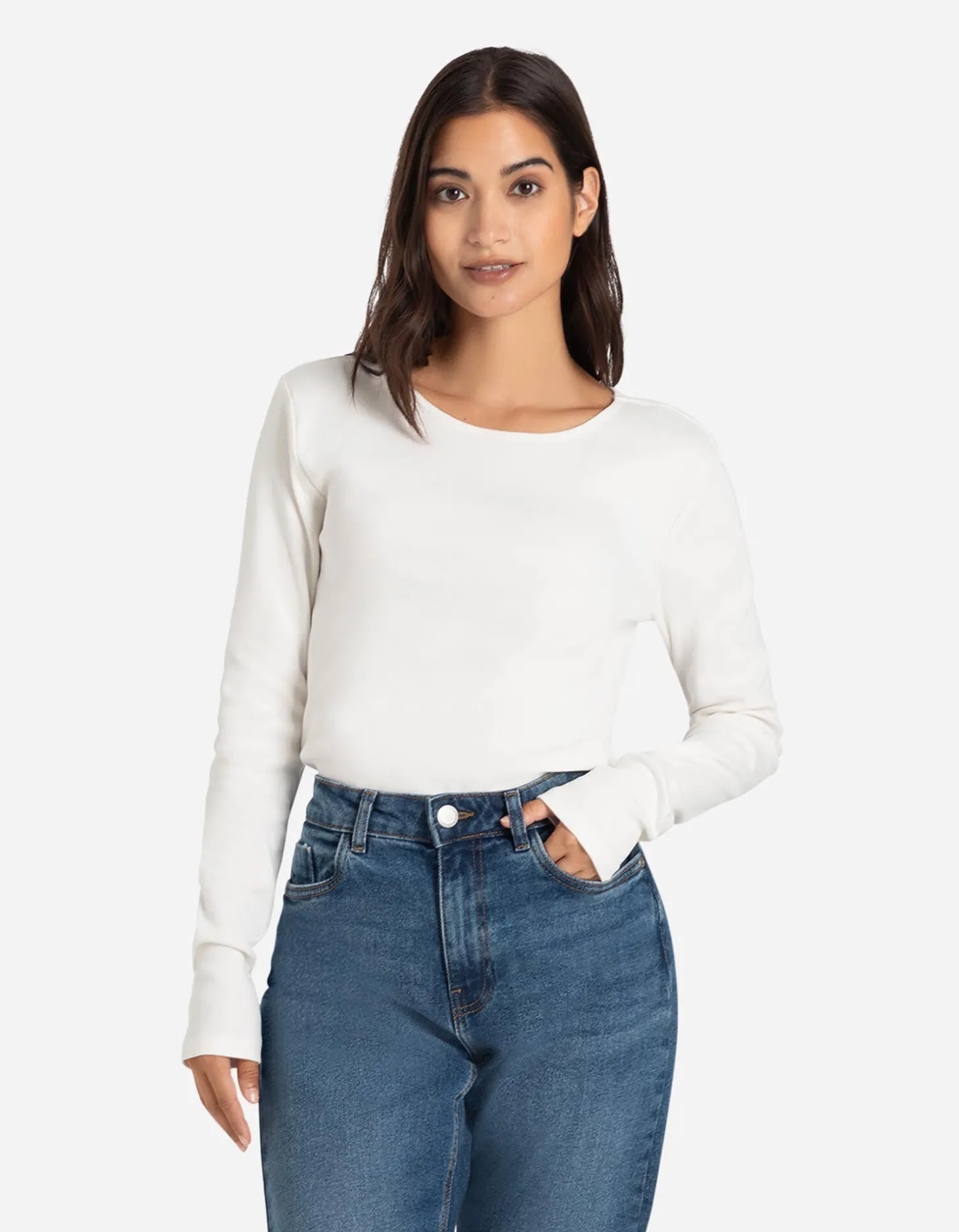 Shirt - Geribde structuur - wit