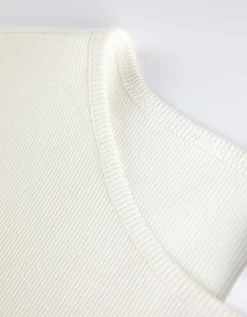 Shirt - Geribde structuur - wit
