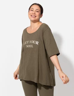 Shirt - Siersteentjes - donkergroen