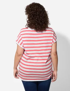 Shirt - Strepen - lichtrood