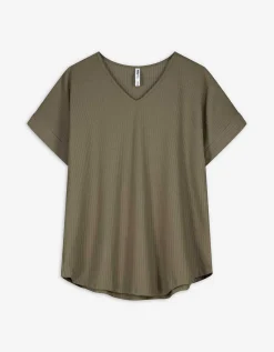 Shirt - V-hals - donkergroen