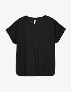 Shirt - Zijsplit - zwart
