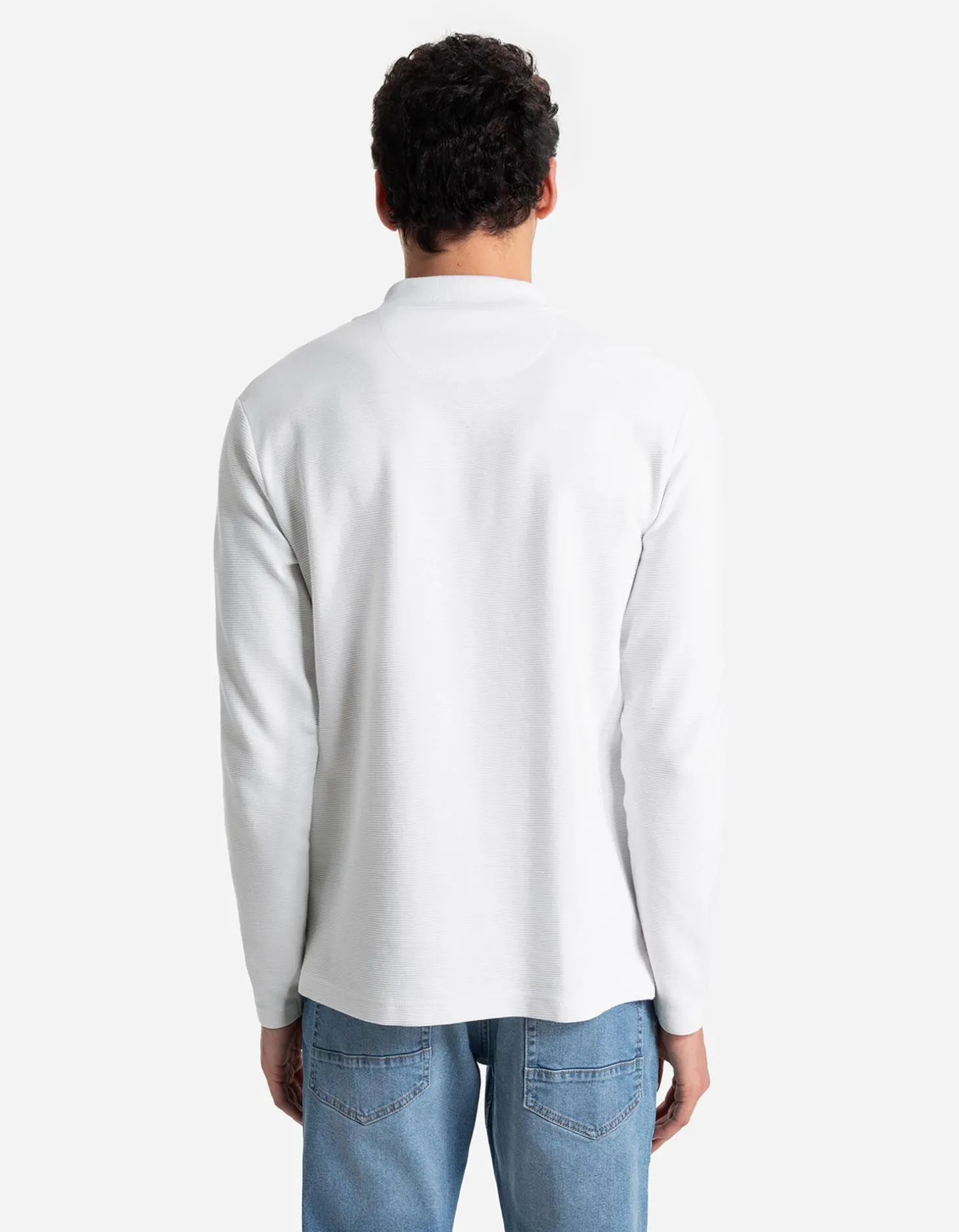 Shirt met lange mouwen - Ritssluiting - wit