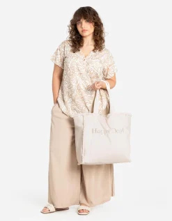 Shopper - Muntvak met rits - beige