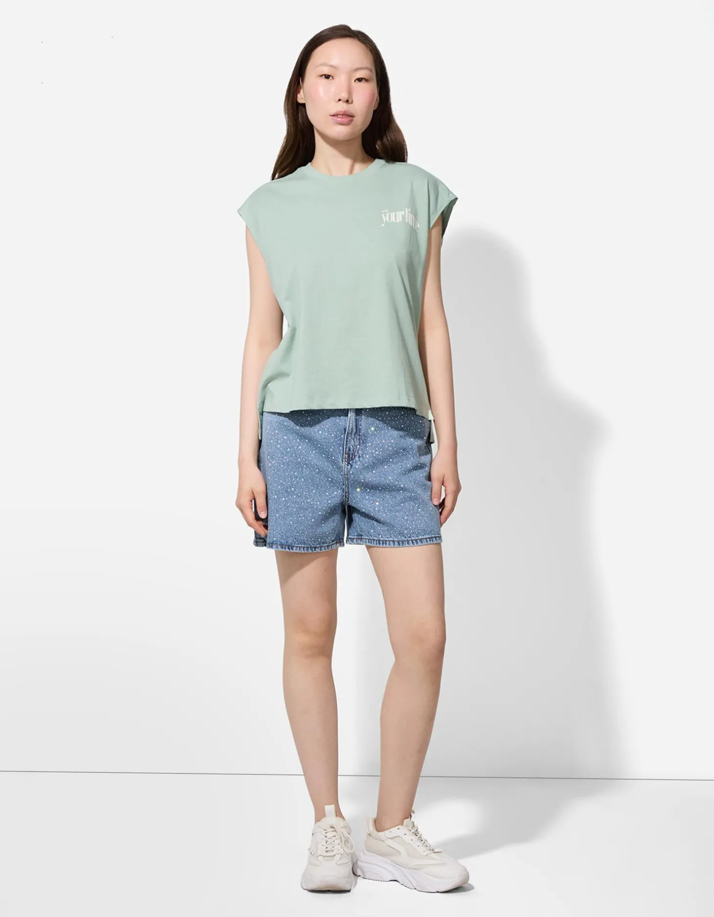 Short - Hoge taille - blauw